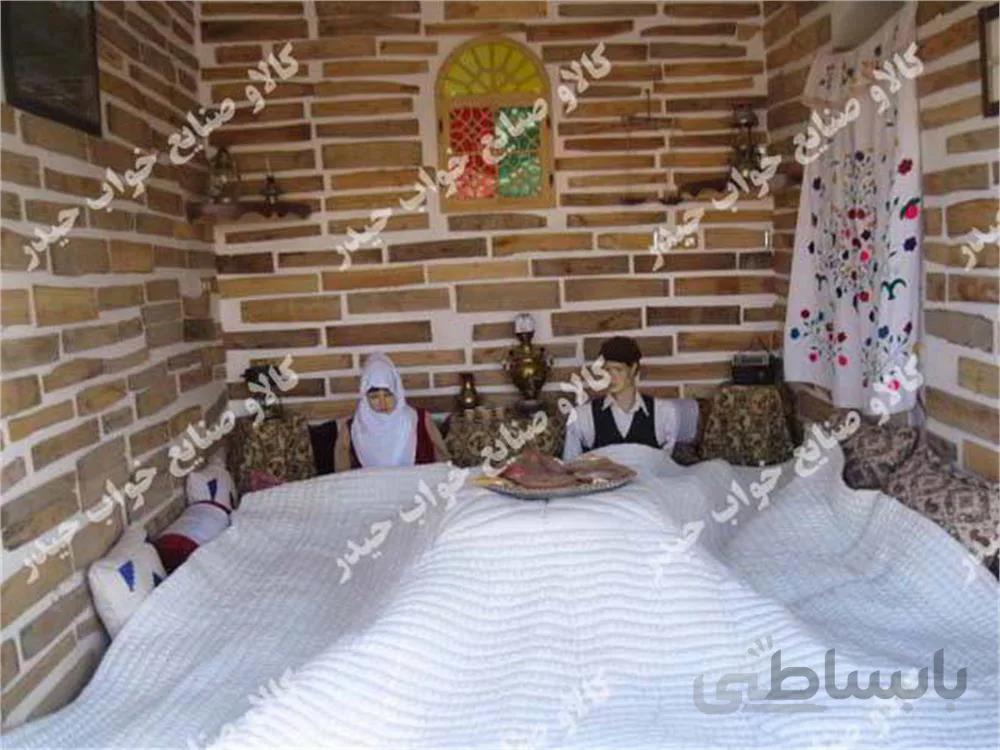 لحاف کرسی (سفید)- حیدر خواب- متقال تراکم بالا- دست دوز با نخ پنبه ای- ریز بافت-10 نفره ا White seat quilt - Heydarkhab - fustian with high density - handmade with cotton yarn -fine - for 12 people