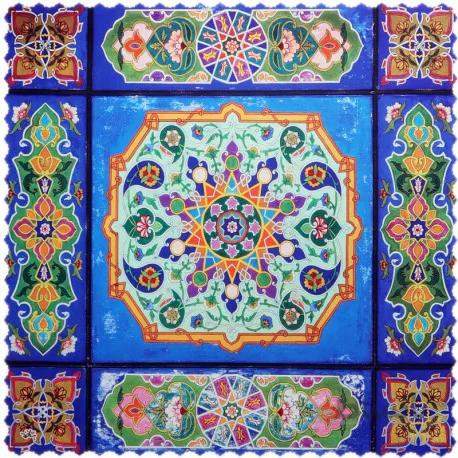 رومیزی مخمل مربع ترمه شمس
