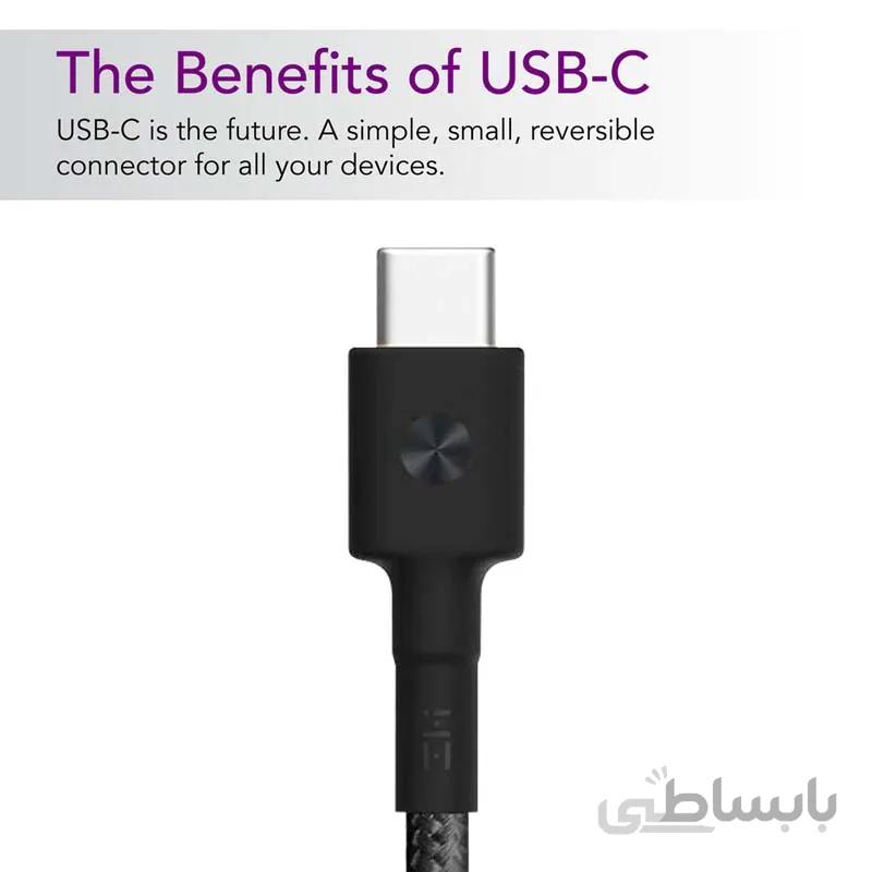 کابل شارژ Lightning یک متری ZMI مدل AL873K ا Braided Black USB-C to Lightning Cable
