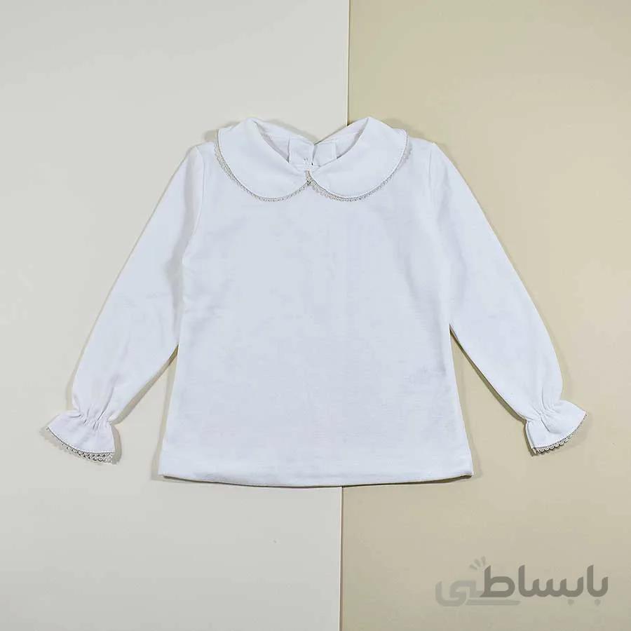 بلوز دخترانه بچه گانه سفید کد 2316