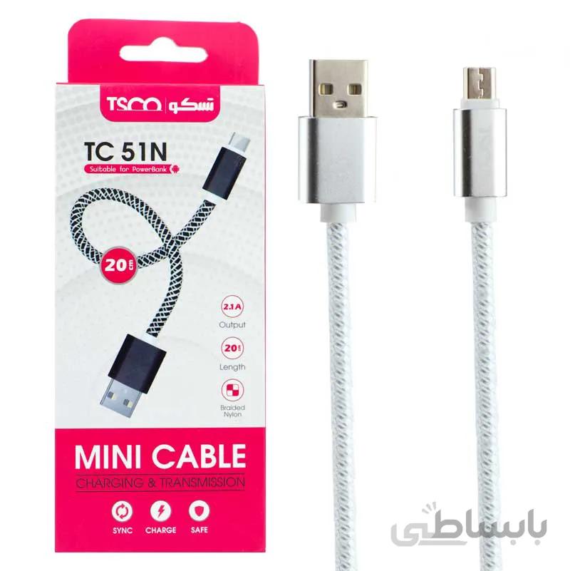 کابل MicroUSB تسکو مدل TC 51 طول 1 متر ا TSCO TC 51 MicroUSB Cable 1M