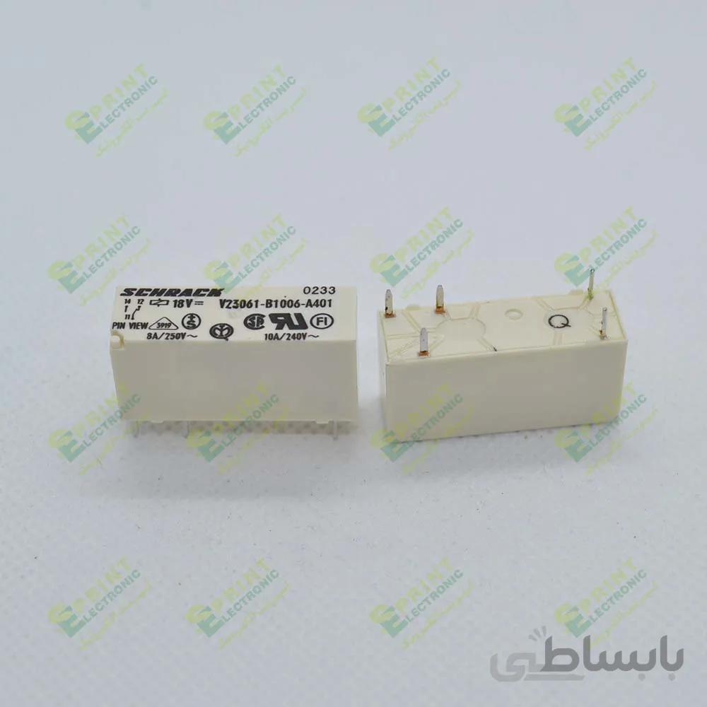 رله 18 ولت پایه معکوس 5 پایه 10 آمپر SCHRACK V23061-B1006-A401