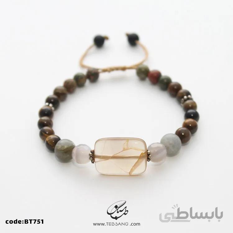 دستبند سنگ عقیق، لابرادوریت، چشم ببر کد BT-751