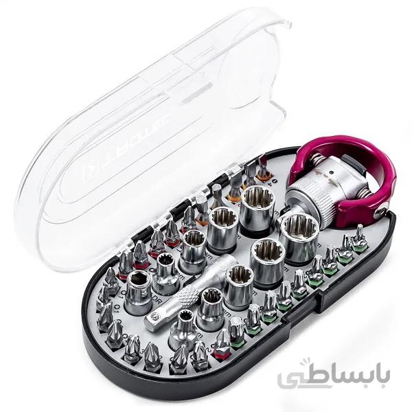 سری آچار و پیچ گوشتی مدل Bit and Socket مجموعه 40 عددی