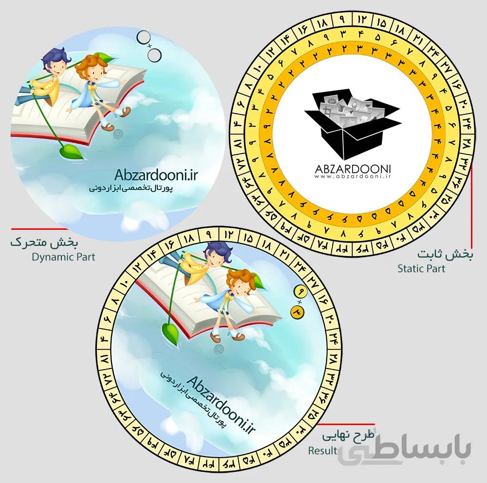 جدول ضرب لایه باز طرح دایره ای صفحه لغزان