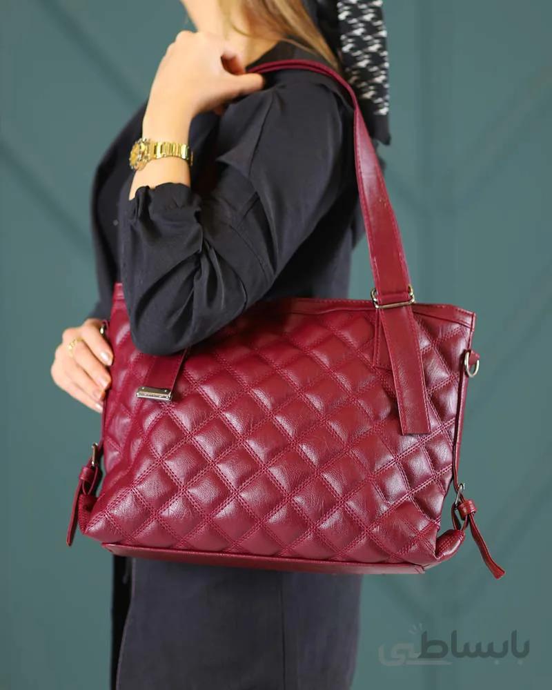 کیف چرم مصنوعی زنانه طرح لوزی00