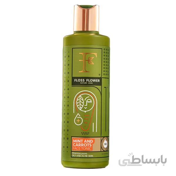 تونر کنترل کننده چربی پوست نعنا و هویج فلوس فلاور حجم 200ml