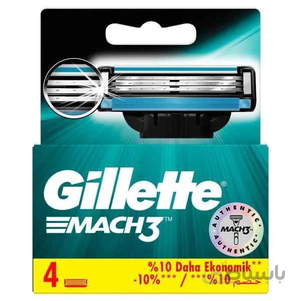 تیغ یدک ژیلت مدل Mach 3 بسته 4 عددی