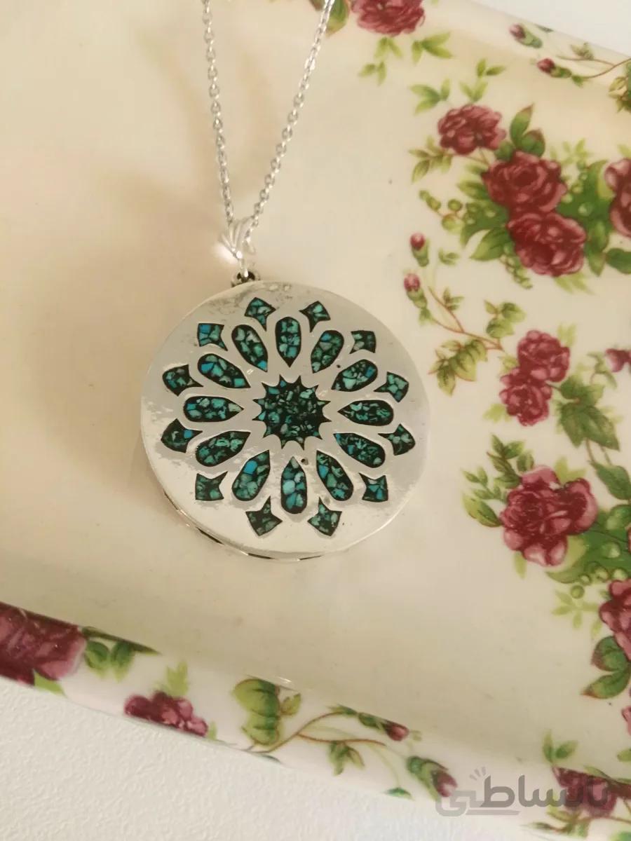 گردنبند نقره فیروزه کوب کد 291