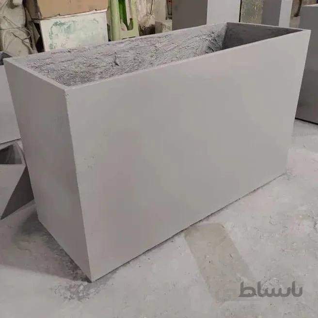 گلدان فایبراستون مکعب مستطیل باکس یک متری ارتفاع 60