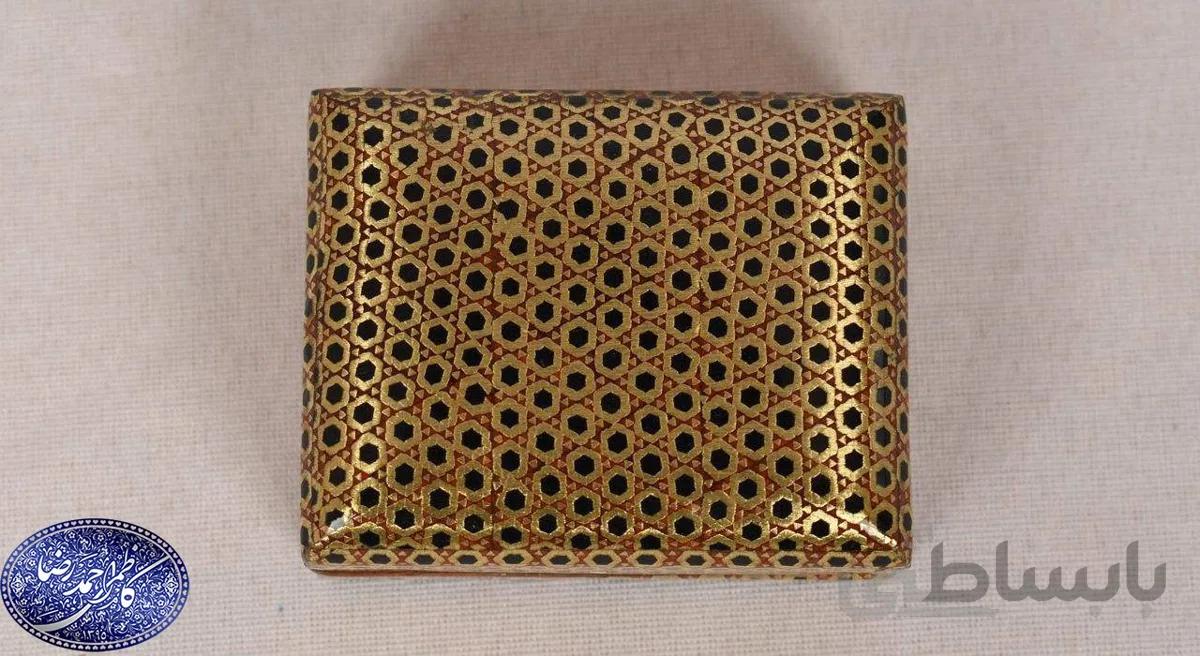جعبه جاسکه ای خاتم کاری خاتم سیمی 4 گوش
