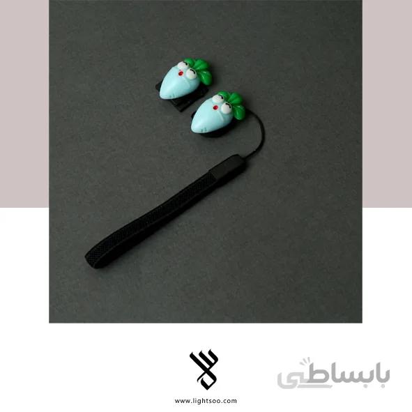 ست بند درپوش لنز و درپوش کفشک فلاش دوربین طرح هویج (آبی)
