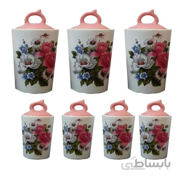 جای ادویه 14 پارچه طرح گل کد JG14