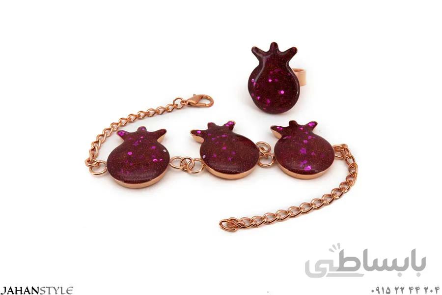 نیم ست مسی دخترانه طرح انار کد 587829
