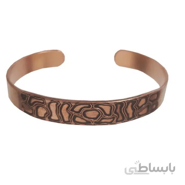 دستبند مسی ساده مدل دیوار سنگی کد JW95