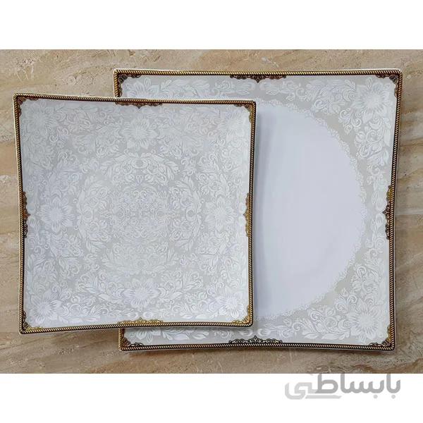سرویس غذاخوری 95 پارچه ( 12 نفره ) 4گوش چینی تقدیس قالب شارلوت گل آرایی آرمیتاژ طلا