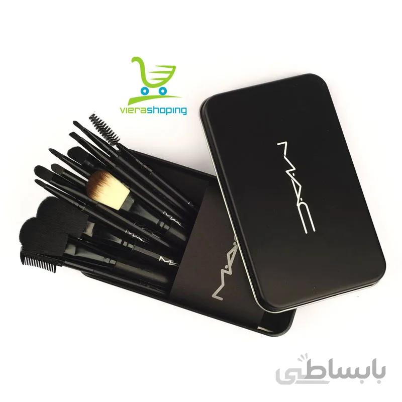 ست براش آرایشی MAC با جعبه فلزی 12 عددی