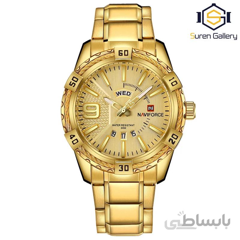 ساعت مردانه ناوی فورس طلایی مدل Naviforce 9117