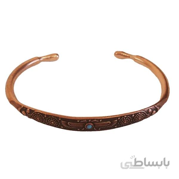 دستبند مسی مفتولی نگین دار مدل فرو ر کد jw08