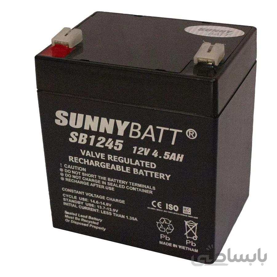 باتری خشک 12 ولت 4.5 آمپر ساعت مارکSUNNYBATT مدل SB1245