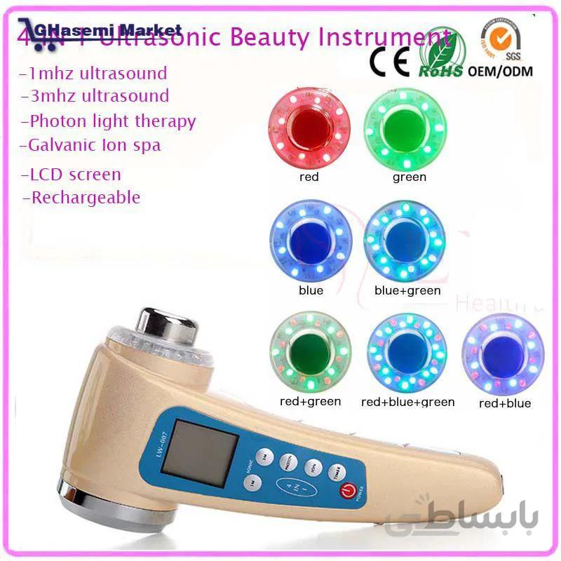 LuckyFine 4 in 1 فوتون LED دستگاه اولتراسونیک ماساژور صورت