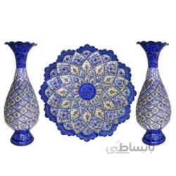 ست بشقاب و گلدان میناکاری کد 208