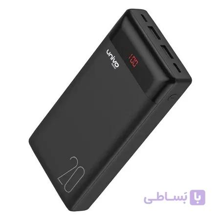 شارژر همراه یونیوو مدل UN20 Pro ظرفیت 20000 میلی آمپر ساعت همراه با 2 پورت خروجی