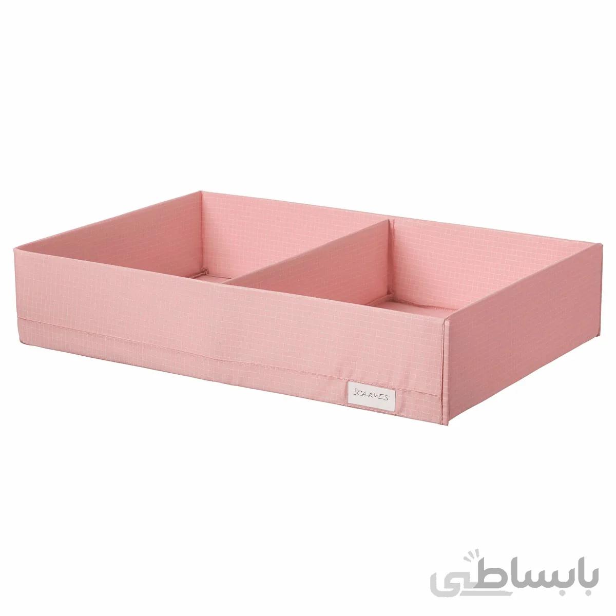باکس خط دار صورتی ایکیا STUK سایز 34x51x10 سانتی متر