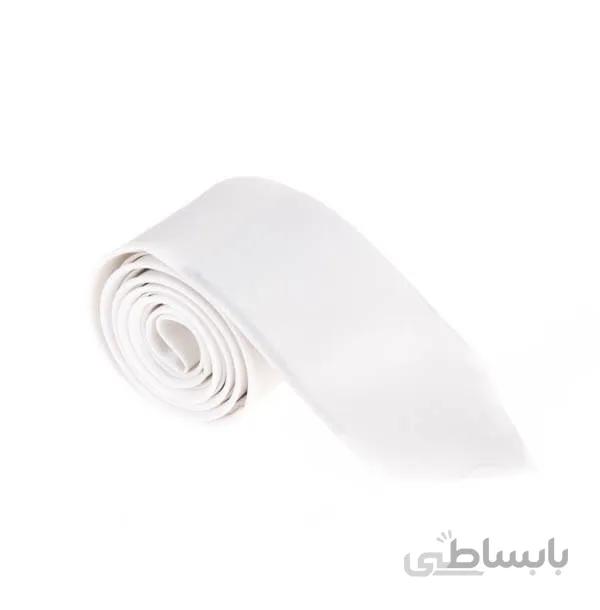 کراوات ساده مردانه سفید کد T1060