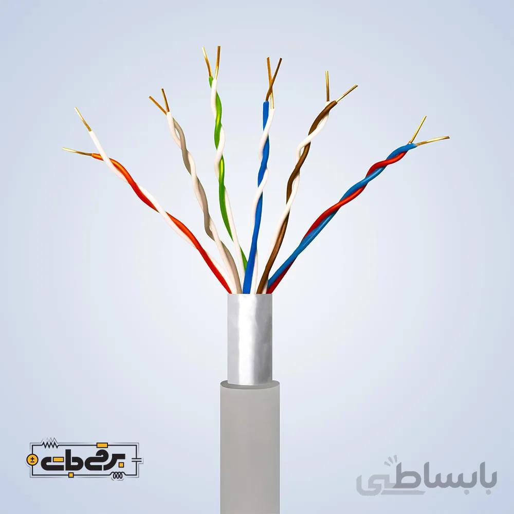 کابل 6 زوج هوایی 0.6 روکش مس برند سیمتاپ الکتریک مشهد
