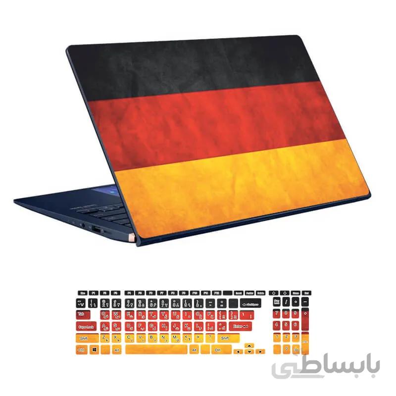 اسکین لپ تاپ طرح آلمان کد ۰۱ به همراه استیکر کیبورد