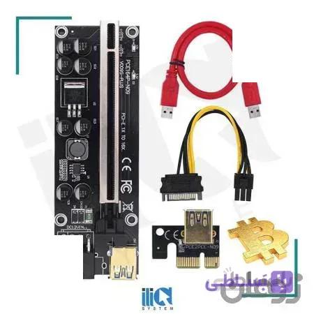 رایزر کارت گرافیک مدل 009S Plus استیل سر طلایی برد مشکی