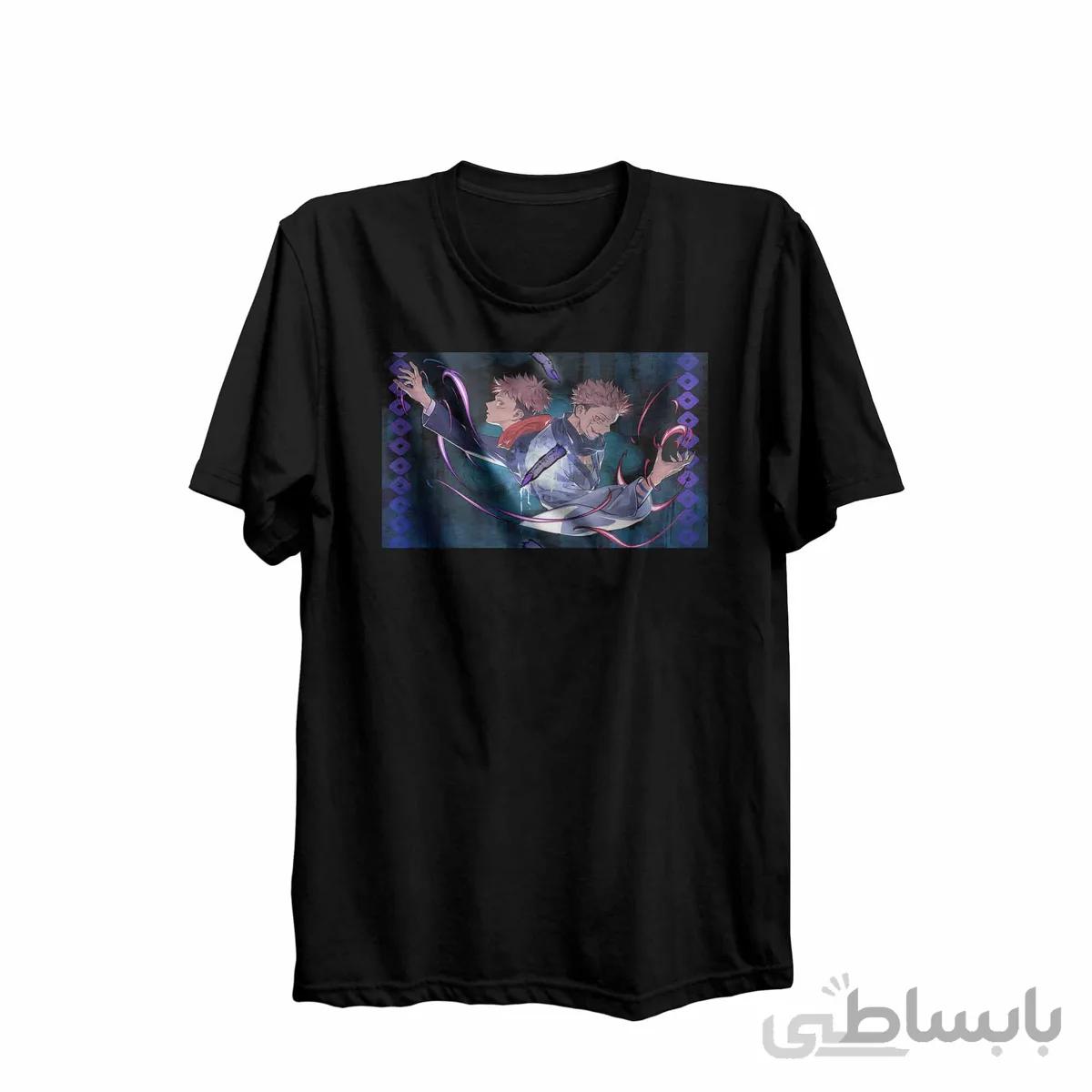 تیشرت یقه گرد مشکی طرح انیمه جوجوتسو کایسن Jujutsu Kaisen کدKCT10432