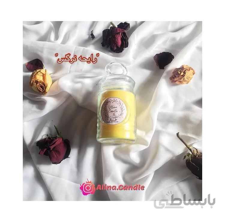 آلینا کندل-شمع دستساز شیشه ای بارایحه های مختلف ا دست ساز