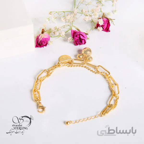 دستبند استیل زنانه آویز توپی
