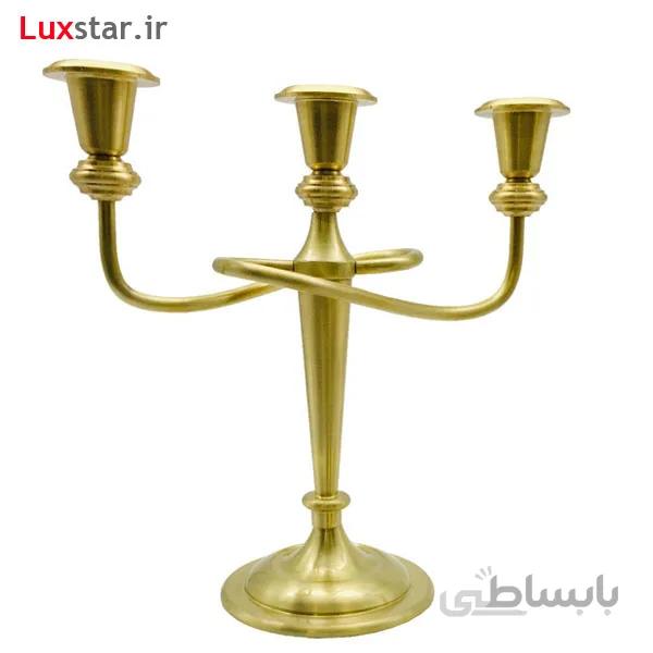 شمعدان سه شاخه برنجی ایران کادو مدل 702b ا Irankado B702 Brass Candlestick