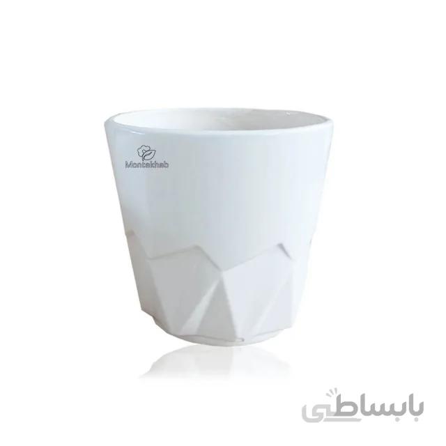 گلدان سرامیکی طرح چند ضلعی