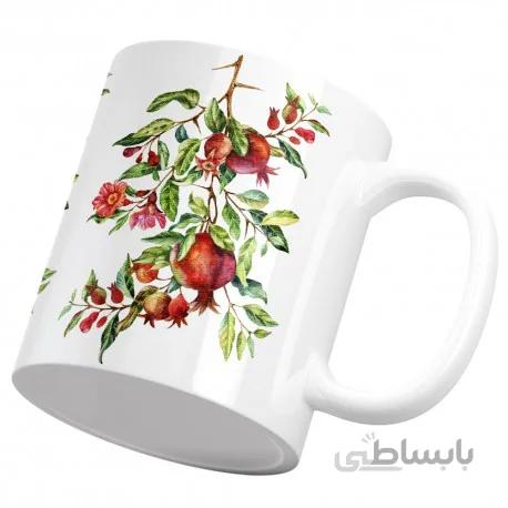 ماگ یلدا نقاشی شاخه انار