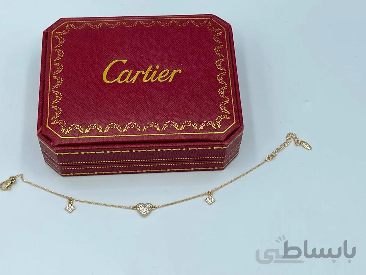 دستبند ژوپینگ ظریف قلب نگین کاری