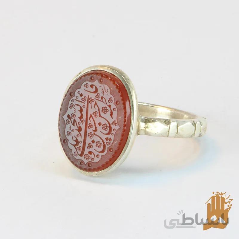 انگشتر صفوی نگین عقیق یمنی