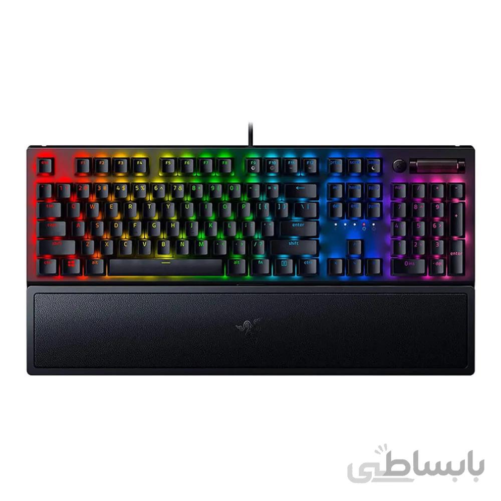 کیبورد گیمینگ ریزر مدل Blackwidow V3 Green Switch ا Razer BlackWidow V3 Chroma Mechanical Gaming Keyboard Green Switch Black US