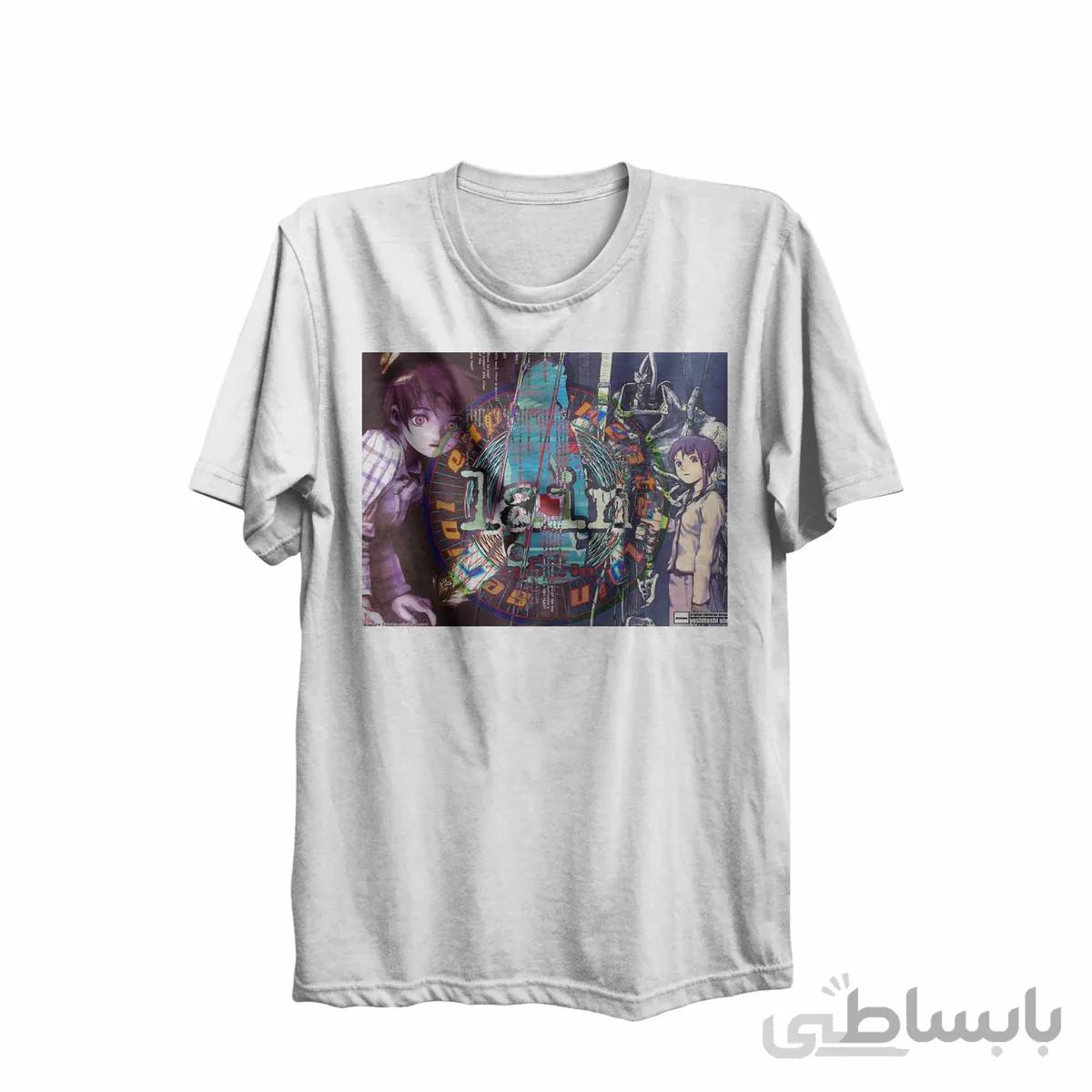 تیشرت یقه گرد سفید طرح انیمه تجربیات سریالی لین Serial Experiments Lain کد KCT10462 کد 285036