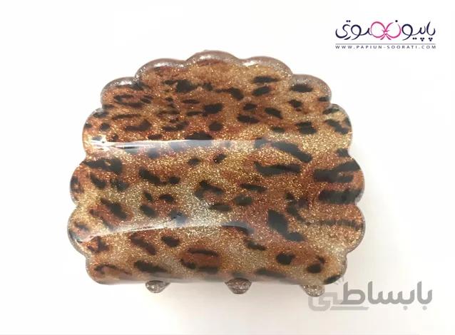 کلیپس مو زنانه طرح پلنگی کد 4