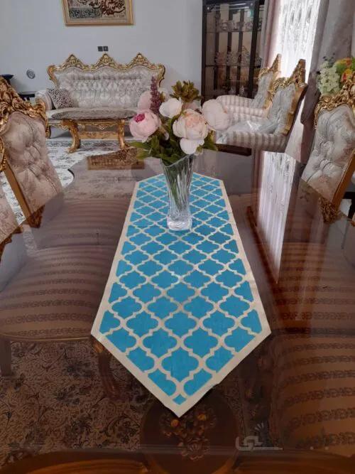 رومیزی رانر نهارخوری چرم مخمل (لوزی)