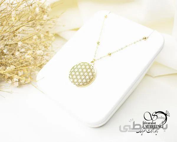 گردنبند زنانه استیل دایره تراش