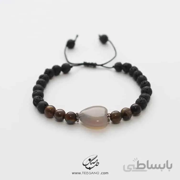 دستبند زنانه چشم ببر و عقیق
