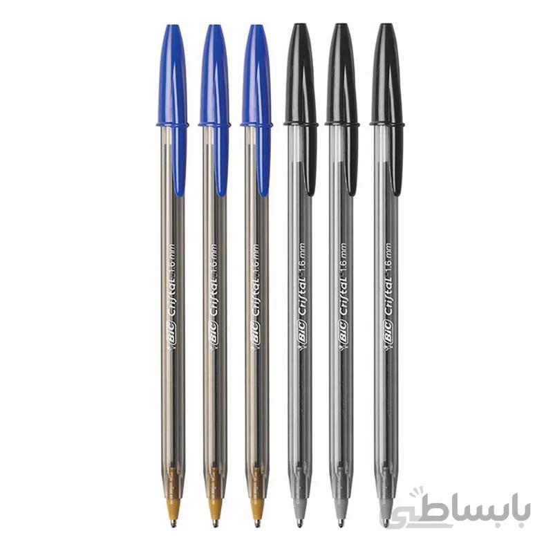 خودکار بیک مخصوص خوشنویس نوک 1.6 کریستال لارج بسته 6 عددی