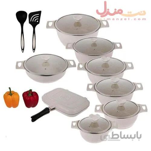 سرویس قابلمه گرانیتی هوم کینگ کرم شانزده پارچه