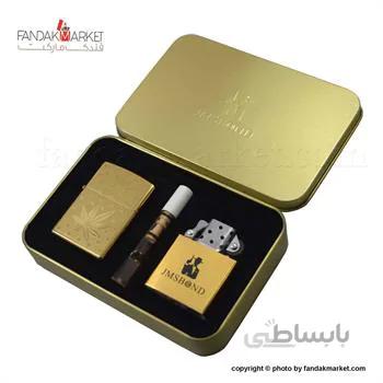 فندک کادویی جعبه دار ست با چوب سیگار