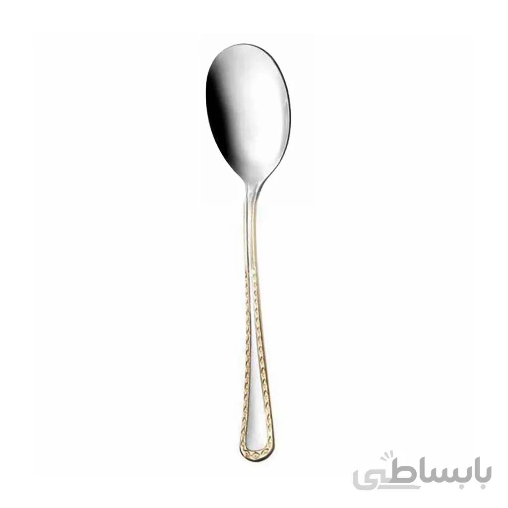 قاشق سرو خورش ناب استیل طرح برلین دور طلایی (1 پارچه) ا Nab-Steel Berlin Round Gold Vegetable Spoon 1 Piece